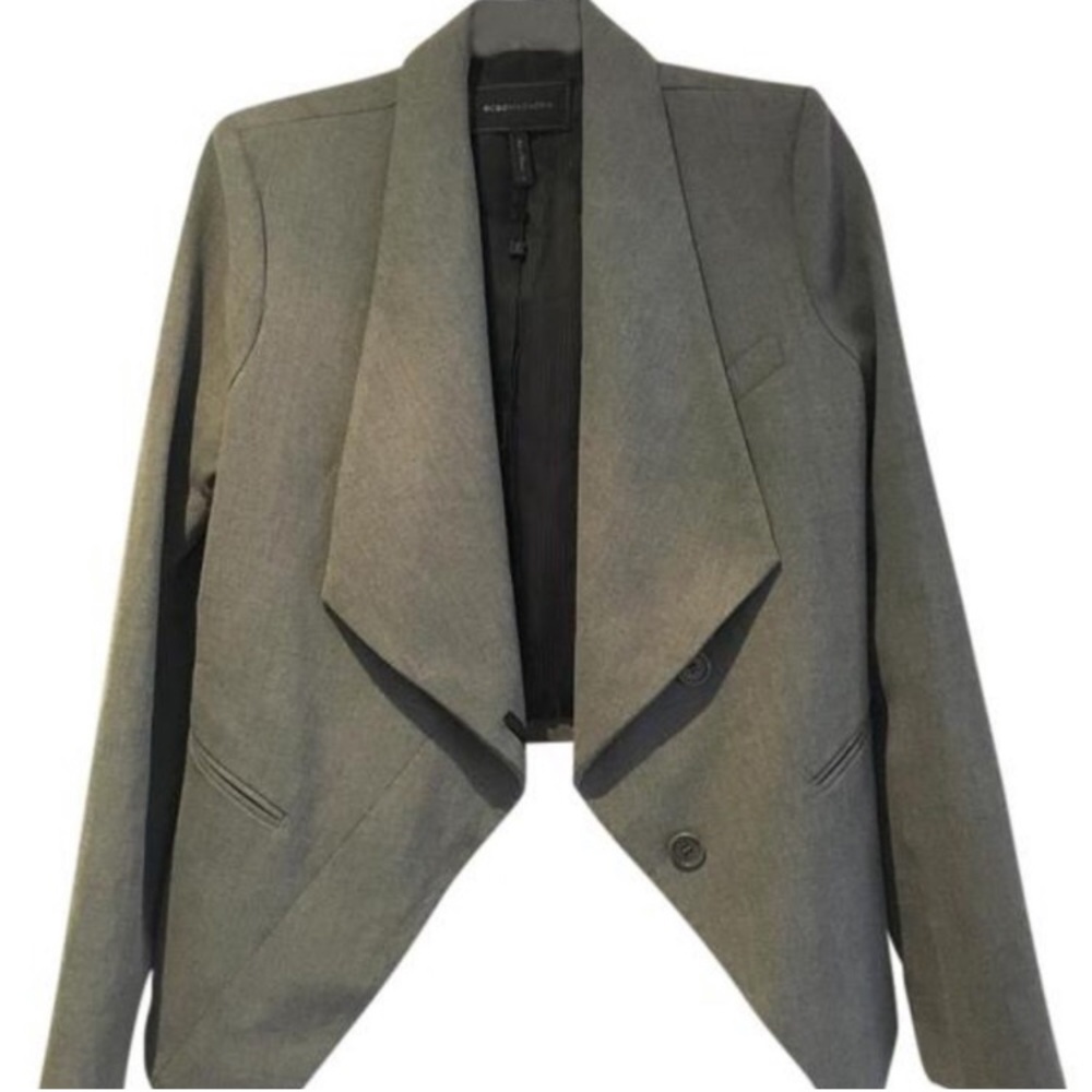 BCBG Maxazria- Heather Grey Asymmetrical Jacket